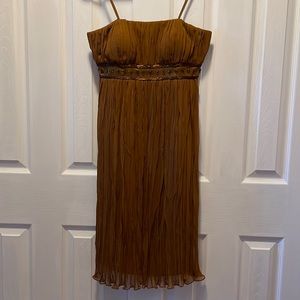 BCBG bronze silk semi-formal dress